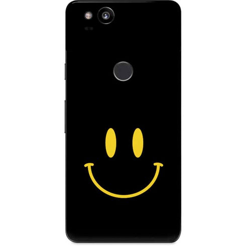Black Happy Face Google Pixel 2 Skin